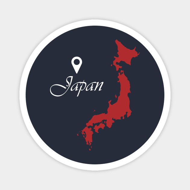 Icon Japan Map Magnet by Ru Studio